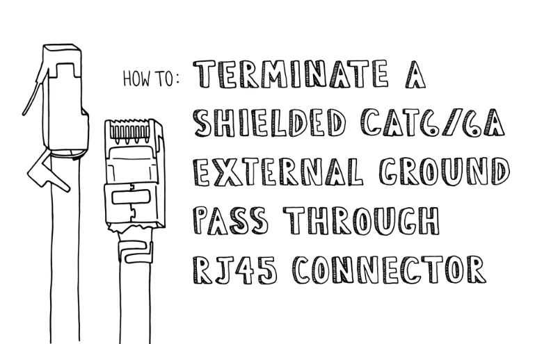 How To: Terminate a Shielded Cat6/6A External Ground Pass Through RJ45 Connector