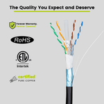 100Ft RJ45 Cat6 Network Ethernet Roll Reel Cable Modem LOT Solid Bare  Copper