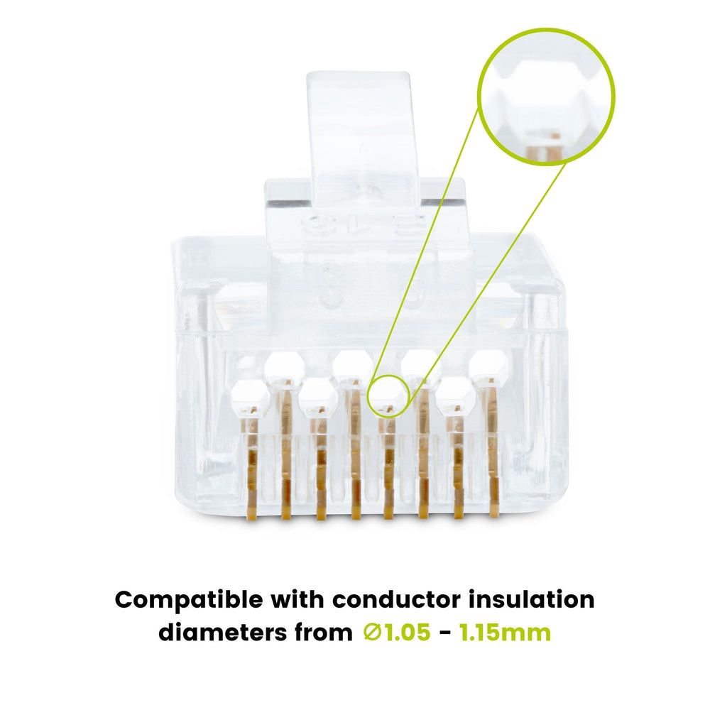 Cat6a Extra Large Rj45 Pass Through Connectors Unshielded Truecable