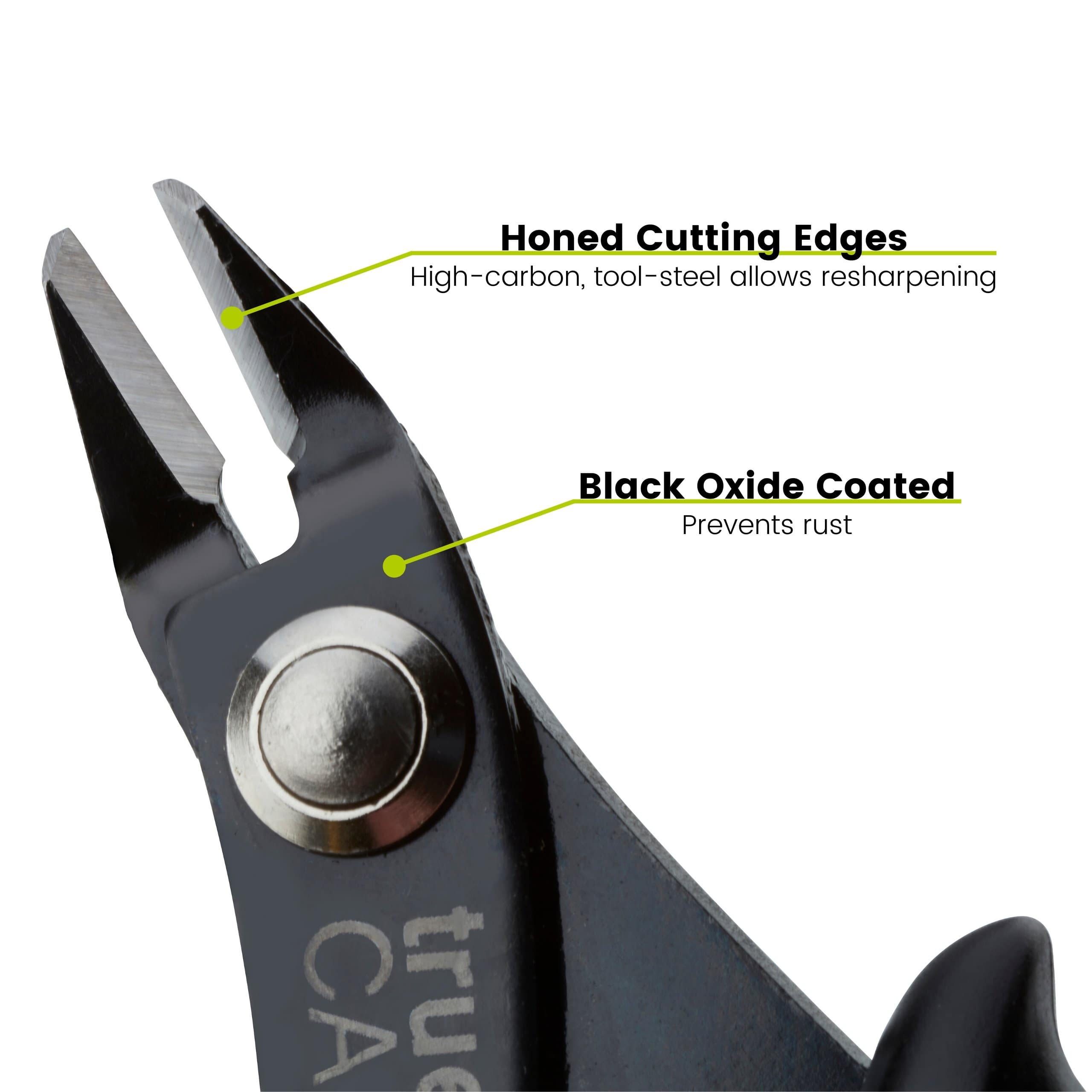 Metal Wire Cutters Precision Black with Opening Spring Flush