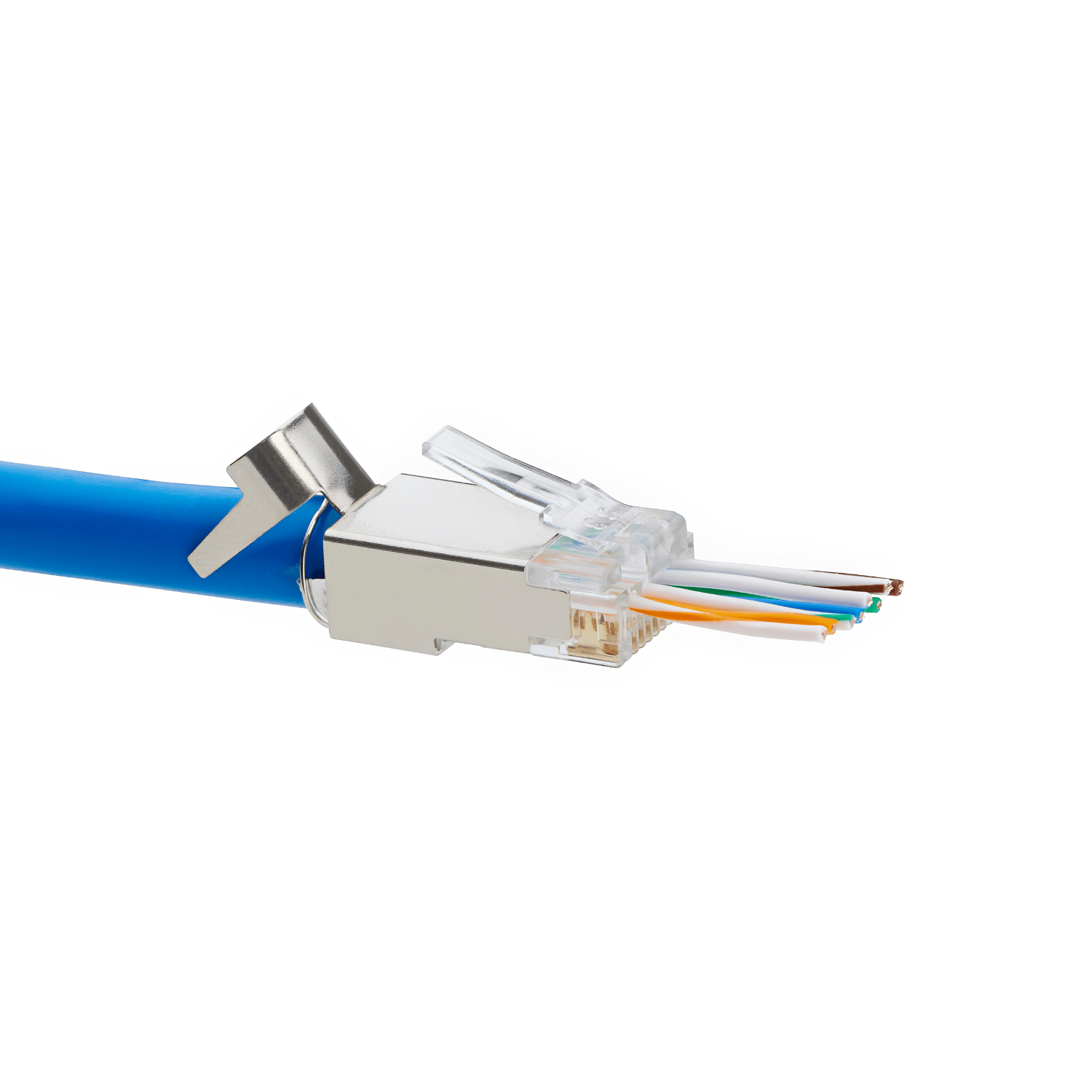 Cat7 6 6A RJ45 Connector Shielded Ethernet Cat 7 Conector STP 8P8C Plug  Termination for Cat6/6A/7 23AWG Solid Installation Cable