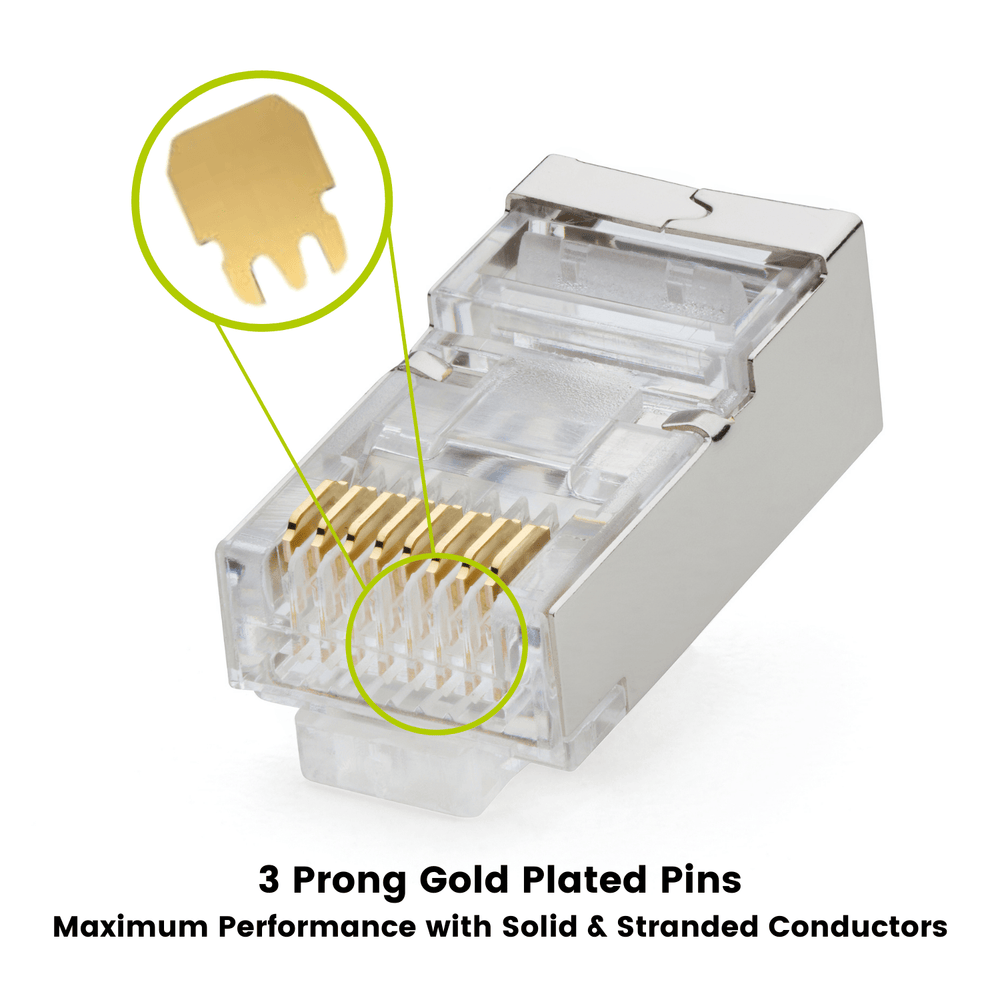 RJ45 Cat5e Pass Through Connectors | Shielded | TrueCABLE